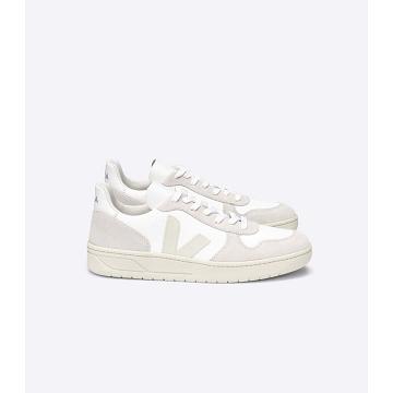 Veja V-10 B-MESH Men's Sneakers White/Beige | NZ 336GSO